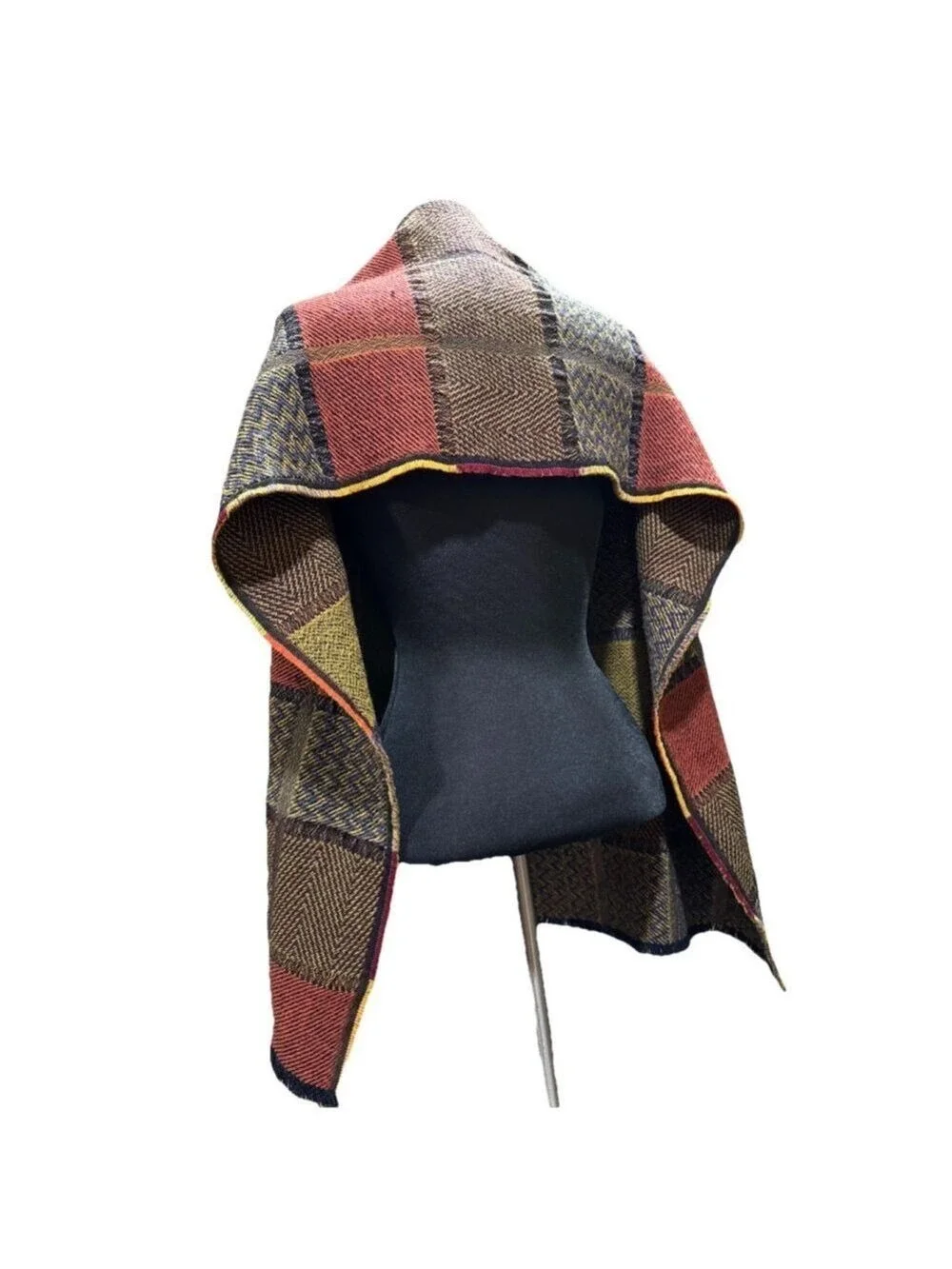 Etro Milano Womens Lama Wool Chevron Print Scarf /Shawl Multicolor MRSP $1090